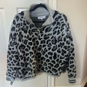 REVOLVE John & Jenn Leopard Zip O Ring Sweater